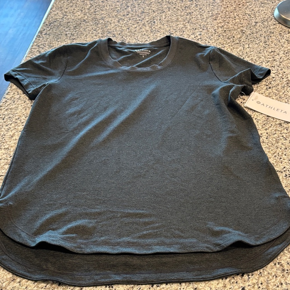 Athleta Uptempo Charcoal Gray Tee